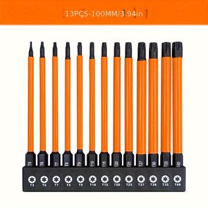 TEMU 75/100/150mm 임팩트 토크스 비트 세트 T5-T40 드라이버 비트