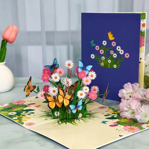 TEMU 1개 팝업 3D 카드 + 봉투 포함, 나비 꽃무늬, 동창/선생님/동료/조카/손녀/딸/언니/이모/선배/아내//여성/할머니/엄마/며느리에게 적합, 생일/보고 싶다/회복 기원/휴일/축하/어머니날/감사/은퇴/기념일/행운의 날에 사용 가능