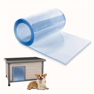 TEMU 200cm/78.74인치 투명 PVC 도어 커튼 - 방수 기능, 설치 및 절단이 용이함, 개집, 차고, 창고, 사계절용 스타일리시 창문 커튼, 현대적인 창문 커튼, 내구성 있는 창문 커버링, 쉬운 설치 커튼, 애완동물 주인들을 위한 현대적 디자인