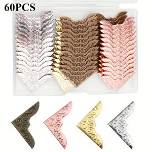 TEMU 60개 금속 북 코너, 에지 프로텍터 – 빈티지 철제 코너 가드 (4가지 색상) - 장식 하드커버 책, 스크랩북 앨범 및 메뉴 폴더용|북커버