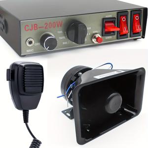 TEMU 200W 12V PA 시스템, 9가지 사운드 모드, 핸드헬드 마이크, 2개의 조명 제어 스위치 및 2개의 스피커 포함 - 차량용, 차량 오디오 업그레이드, 현대적인 오디오 장비, 내구성 있는 오디오 기기