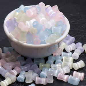 TEMU 100개 브러시드 유리 대나무 패턴 주얼리 만들기 키트, 팔찌, 키링, 헤어 액세서리 및 기타 창의적인 장식용 DIY 공예에 적합, 크리스마스, 휴일 및 축제 선물 만들기용 수제 비즈, 공예 애호가 및 소매업자들 사이에서 인기 있는 선택, 초보자와 숙련된 공예가에게 모두 이상적