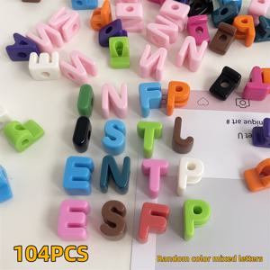 TEMU 104개의 무지개색 코팅 아크릴 비즈, 컬러풀 장식 비즈, 랜덤 혼합 문자 비즈 포함, DIY 수제 루즈 비즈, 신발 버클, 모바일 폰 체인, 열쇠고리, 가방 장식, 보석 액세서리, DIY 팔찌, 목걸이 및 귀걸이 만들기에 적합|귀걸이|목걸이|팔찌