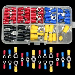 TEMU 102개/박스 범용 절연 케이블 커넥터 와이어 크림프 주걱 버트링 포크 키트, 자동차 & 선박 배선용 - 무전기화된 절연 케이블 커넥터 와이어 크림프 주걱 버트링 포크 키트, 고전도 단자, 황동 단자, 해양 기술자, 전기 계약업체