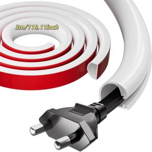 TEMU 1롤 헤비듀티 고무 코드 커버 채널 - 118.11인치(947mm) 미끄럼 방지 와이어 보호대, 바닥, 책상, 벽 케이블 관리용 - 바닥, 책상, 벽 설치용 장식용 와이어 (고무)