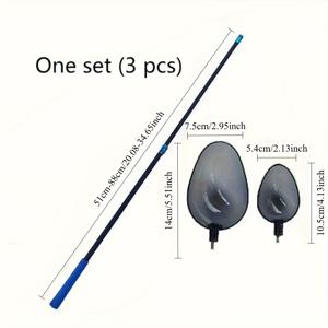 TEMU 3개/1세트 [카본 파이버 베이트 디스펜서] 카본 파이버 텔레스코픽 베이트 스푼 | 고탄소 로드 장착, 정확한 장거리 베이트 캐스팅을 위한 고탄소 텔레스코픽 디자인|낚시대