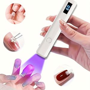 TEMU 휴대용 디지털/네일 램프 - 빠른 표시 기능, 핸드헬드 젤 폴리쉬 경화용 조명, 어댑터 불필요 (젤 호환) - 가정, 살롱, 여행 및 DIY 매니큐어용 컴팩트 네일 드라이어