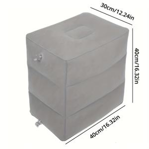 TEMU 1개 휴대용 조절 가능 3단 에어 쿠션 발 받침대 - 공기 같은 부풀림, 회색 다리 받침대, 여행, 차, 침대, 사무실용 - 가볍고 튼튼한 에어 침대 액세서리