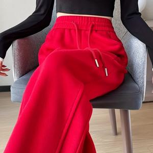 TEMU 여성용 하이웨이스트 와이드 레그 텀미 컨트롤 조거 팬츠 - 사계절용 드로스트링 허리 & 허벅지 슬릿 운동복, 체육관, 트레이닝, 캐주얼 애슬레틱 웨어 (블랙) - 세탁기 사용 가능한 루즈핏 레깅스