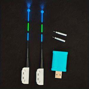 TEMU USB 센서, 충전식 배터리 및 스마트 컬러 체인징 테일 라이트가 포함된 5개 스마트 낚싯대 조명 시스템 - 야간 낚시 액세서리용 저조도 가시성 경고 알람 (어두운 환경 호환)