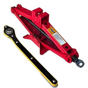 TEMU 2톤 스틸 가위식 지게차 (노동력 절약 렌치 포함) - 고하중 4409 lb 용량, 미끄럼 방지 나사 디자인, 레드 &, 자동차, SUV, MPV, 트럭, 응급 차량 유지 보수 & 타이어 교체 키트, 차량 유지 보수, 견고한 구조|타이어