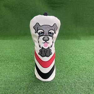 TEMU 귀여운 강아지 얼굴 골프 클럽 헤드 커버, 매직 테이프 클로저 - 스크래치 방지 그레이/화이트/레드 장식, 퍼터, 드라이버, 아이언용 - 골퍼를 위한 귀여운 강아지 디자인, 대부분의 클럽과 호환 가능