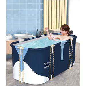 TEMU 대형 무조립 접이식 반신욕조 - 이동식 보온 간이 욕조 + 야외 캠핑/사우나