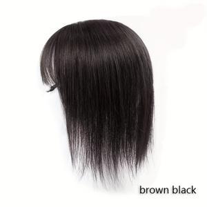 TEMU 3D 프렌치 헤어 토퍼와 앞머리 클립, 얇은 머리용 헤어 피스, 탈모 커버, 회색 머리용