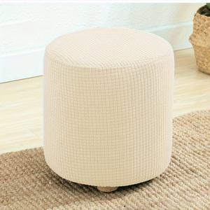 TEMU 신축성 있는 와플 니트 라운드 스툴 커버 - 클래식 스타일, 세탁기 사용 가능, 홈 데코용 패브릭 보호