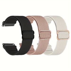 TEMU 3개 18mm, 20mm, 22mm 신축성 나일론 시계 스트랩, 삼성 워치 7, 6, 5, 4 클래식/46mm, 42mm 시계/기어 S3 클래식, Garmin Move3S/Forerunner 265/Venu 2, Forerunner 645/Venu 2 Plus, Amazfit GTS 3/Amazfit Pop/Gtr 4 호환, 브레이드