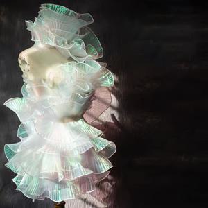 TEMU 5야드 무지개 빛깔 시폰 프릴 레이스 트림 - 우아한 주름 디자인, 다색 폴리에스터 원단 (드레스, 스커트, 파티 장식 및 패션 액세서리용)