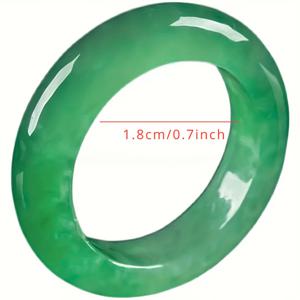 TEMU 1개 자연 그린 미얀마 링 - 매일 & 정장용, 기념일/생일/크리스마스/어머니의날/아버지의날 선물, 남녀 공용, 다목적 액세서리, 세련된 스타일, 광택 마감, 파티 액세서리, 주얼리, 고품질, 남성 액세서리