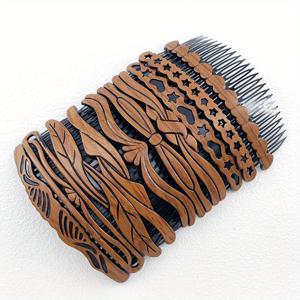 TEMU 10 개/대 빈티지 나무 머리 빗 24 치아 머리 삽입 빗 머리 포크 빗 머리핀 여성을위한