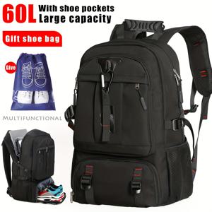 TEMU 멀티 포켓 남성용 여행 백팩, 신발 수납 공간이 있는 비행기 승인된 짐 가방, 노트북 백팩, 대용량 캐주얼 아웃도어 하이킹 가방, 다기능 여행 가방.|노트북파우치|노트북가방