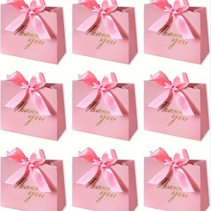 TEMU 24개 소형 감사 선물 상자 - 핑크 패턴 종이에 장식된 로즈 레드 리본 토퍼 - 내구성 강한 다목적 대량 박스, 결혼식, 비즈니스 파티, 쇼핑 및 공예용 - 스타일리시한 파티 용품 솔루션, 크리스마스, 할로윈