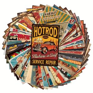 TEMU 빈티지 자동차 & 산업 미학 벽 콜라주 키트 50개 세트 - 4x6 인치 레트로 포스터 프린트 - 클래식 룸 데코를 위한 완벽한 선물, 아트 애호가와 홈 데코 매니아를 위한 선택