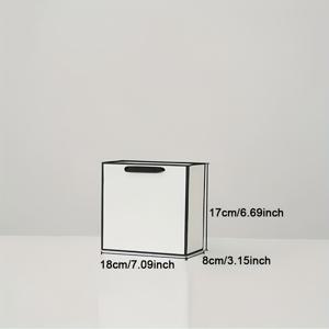 TEMU 12개 화이트 카드보드 블랙 엣지 백, 핸드헬드 크라프트 종이백 - 선물용 가방, 쇼핑백, 테이크아웃 포장, 주얼리 패키징, 크리스마스 & 할로윈