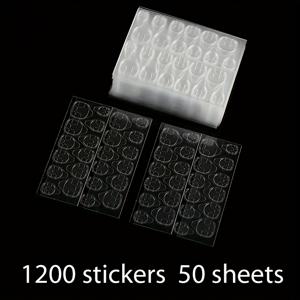 TEMU 1200 스티커 50장 젤리 글루 울트라-씬 양면 젤 네일 팁, 초강력 접착제 손톱 노랑, 핑크, 화이트 옵션 내구성 방수 탈부착 가능