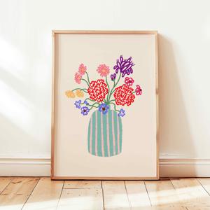 TEMU 1 Unframed 캔버스 포스터, 레트로 아트, 추상적인 컬러풀한 레트로 바구니 아트 포스터 프린트, 벽화 캔버스 그림, 침실 거실 벽 장식, 주방 복도 벽 장식, 현대 이상적인 가정 벽 장식 Gif