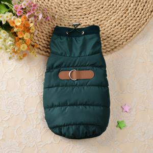 TEMU 가을-겨울용 안감 강아지 코트, 리드 루프 포함, 방풍 보온 펫 조끼 - 초소형 및 소형견용 (치와와, 포메라니안, 요크셔 테리어, 토이 푸들, 비숑, 미니어처 슈나우저)