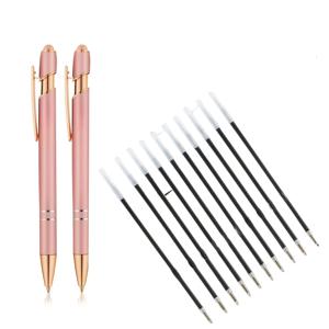 TEMU 12개 2-in-1 펜, 로즈 골드 터치 팁, 블랙 미디엄 볼펜, 터치 스크린 에 적합, 선생님 드로잉 여성 선물 쓰기 다이어리 펜, 고무 소프트 포인트, 할로윈, 크리스마스, 발렌타인데이에 적합, 특이한 볼펜, 볼펜세트, 학용품, 귀여운 볼펜