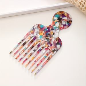 TEMU 모든 머리 유형에 대한 휴대용 아프로 픽 콤브로 이동식 비티지 플로랄 아세트산 콤브 1개