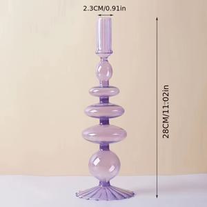 TEMU 싱글 유리 장식 캔들 홀더, 유리로 디자인된 테이블 상판 장식, 홈 데코, 발렌타인데이 장식, 프로포즈 세팅, 웨딩 룸 및 웨딩 장식 아이템에 적합, 모든 장식품의 미적 감각을 향상시킵니다.