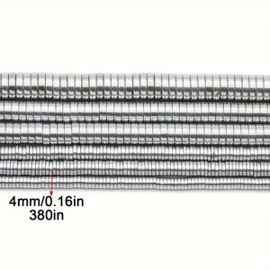 TEMU 1줄 3/4/6/8mm 화이트 K 컬러 라운드 플랫 스페이서 비즈 - DIY 주얼리 만들기용 매트 블랙 헤마타이트 스톤 구멍 뚫린 비즈, 팔찌, 목걸이, 귀걸이 공예 재료, 주얼리 제작용 스페이서 비즈