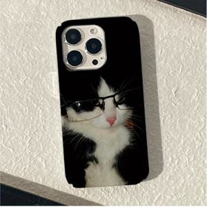 TEMU 폰케이스: 순수한 욕망 고양이 충격 흡수 트렌디 보호 아이폰16 15 14 13 12 11 프로 맥스 XR XS 맥스 플러스 하드 케이스 남녀공용 보호 커버 선물