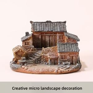 TEMU 1개 매력적인 미니 코티지 조각상 - 요정 정원, 홈 오피스 장식 및 야외 조경에 적합 | 크리스마스, 발렌타인데이 및 새해를 위한 이상적인 선물