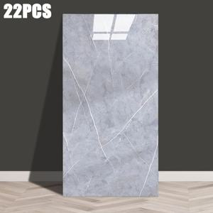 TEMU 22pcs 고급 마블 스타일 자체 접착 벽 타일 - 방수, 오일 방지, 열 방지 주방 및 욕실 백스플래시 장식, 현대 가정 리노베이션 용 간편 설치, 현대 벽 장식 | 우아한 벽 타일 | 광택 마감