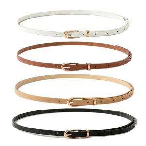 TEMU 여성용 슬림핏 벨트 4세트, 얇은 허리띠, 금속 버튼, 바지, 청바지, 드레스