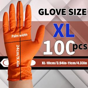 TEMU 50/100개, 9인치 오렌지 패턴 헤비듀티 니트릴 장갑, 가정 청소, 주방 및 욕실 청소, 휴일 선물, 네일 및 미용, 미끄럼 방지, 방수, 방유, 라텍스 프리, 먼지 없음, 일회용 장갑, 네일 케어,가사 작업,질감 있는 그립,꼭 맞는 핏,니트릴 소재,라텍스 프리 장갑, 장갑,다목적 장갑,주방 직원,홈 클리너