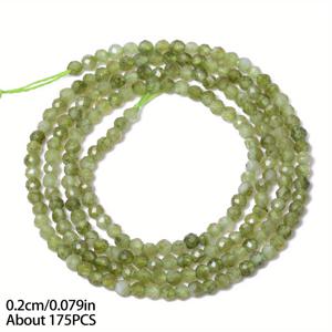 TEMU 비즈 & 비즈 어소트먼트 - 2/3/4mm AAA 페리도트 스톤 천연 컷팅 비즈 - DIY 주얼리 만들기, 팔찌, 목걸이용 내구성 있는 공예 재료, 반짝이는 디자인 비즈