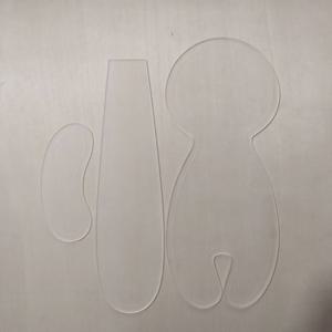 TEMU 3pcs 투명 아크릴 토끼 스텐실 - 큰 눈과 귀, 정밀한 절단 내구성이 뛰어난 스텐실, 손수 염색, 수선 장식, 초보자 및 전문가, 재사용 가능한 염색 도구, 투명 패턴, 토끼 액세서리, 수선 패턴, 투명 패턴