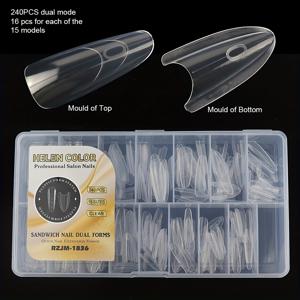 TEMU 240개 샌드위치 듀얼 네일 폼 | 더 긴 손톱을 위한 익스텐션 네일, PP 재질