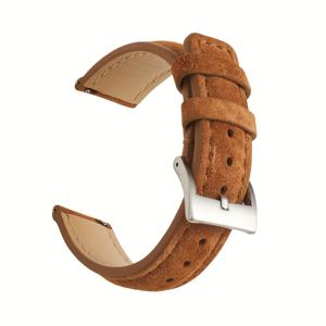 TEMU BANDSMAN 삼성 스마트워치 호환 진짜 스웨이드 가죽 시계 밴드 - 빈티지 소프트 스트랩 퀵 릴리스 탱 버클, 18mm/20mm/22mm 남성용 시계 벨트, 스마트워치 액세서리 (이상적인 선물)