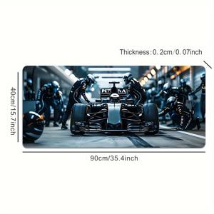 TEMU 비 미끄러짐 고무 마우스 패드, 스티치 처리 가장, 고화질 레이싱 애니메이션 테마, 가정 및 사무실용 대형 내구성 게임용 마우스 매트, 다크 스타일 컴퓨터/PC 액세서리 및 책상 장식 - 이상적인 게임 선물
