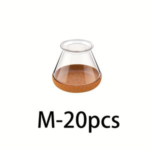 TEMU 20개 라운드 투명 고무 슬라이더 세트. 원목 바닥 보호용으로 제작되었으며, 펠트 및 실리콘 커버가 장착되어 가구 다리 보호에 효과적입니다.