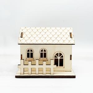 TEMU 수공예 목재 코티지 장식 - 클래식 유럽 스타일 소형 하우스, 베이지/화이트 지붕, 창문 상자 포함 - 홈, 오피스, 웨딩 또는 수집가 디스플레이용 테이블탑 장식품 - 전기 불필요, 선반 또는 책상 장식용 우아한 나무 오너먼트, 매력적인 디자인, 정교한 공예, 선물 쇼퍼