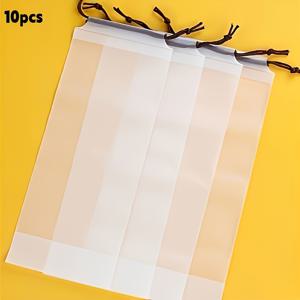 TEMU 10개 방수 매트 반투명 드로스트링 우산 보관 가방 - 재사용 가능, 휴대용 야외 정리함, 가정용