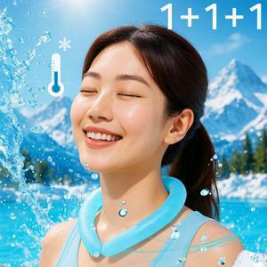 TEMU 1+1+1 시원한 아이스쿨링 쿨스카프 야외작업 넥쿨러 냉감 배달 등산 넥밴드 얼음 목걸이 베이직 DMM-116