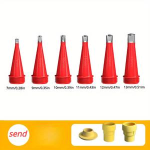 TEMU 재사용 가능한 범용 스테인리스 스틸 및 실리콘 코킹 노즐 6개와 베이스 3개가 포함된 9개 세트입니다. 쉬운 사용을 위해 설계되었으며 구조 접착건 노즐도 함께 제공됩니다.