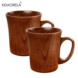 TEMU KEMOLELA 2/4개 나무 커피컵 티컵 핸들 포함, 남성용 캠핑 머그잔 야외 여행용 우드 머그, 맥주 커피 밀크 물 마시는 목재 머그